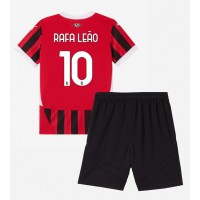 Fotbalové Dres AC Milan Rafael Leao #10 Dětské Domácí 2024-25 Krátký Rukáv (+ trenýrky)